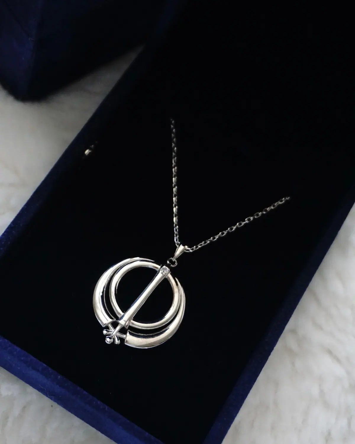 Finished Adi Shakti necklace in a presentation box