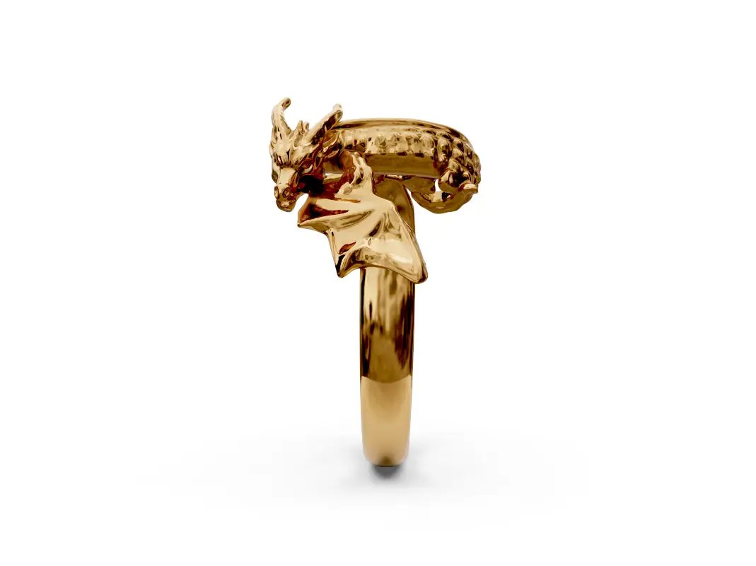 Render of the dragon ring on white