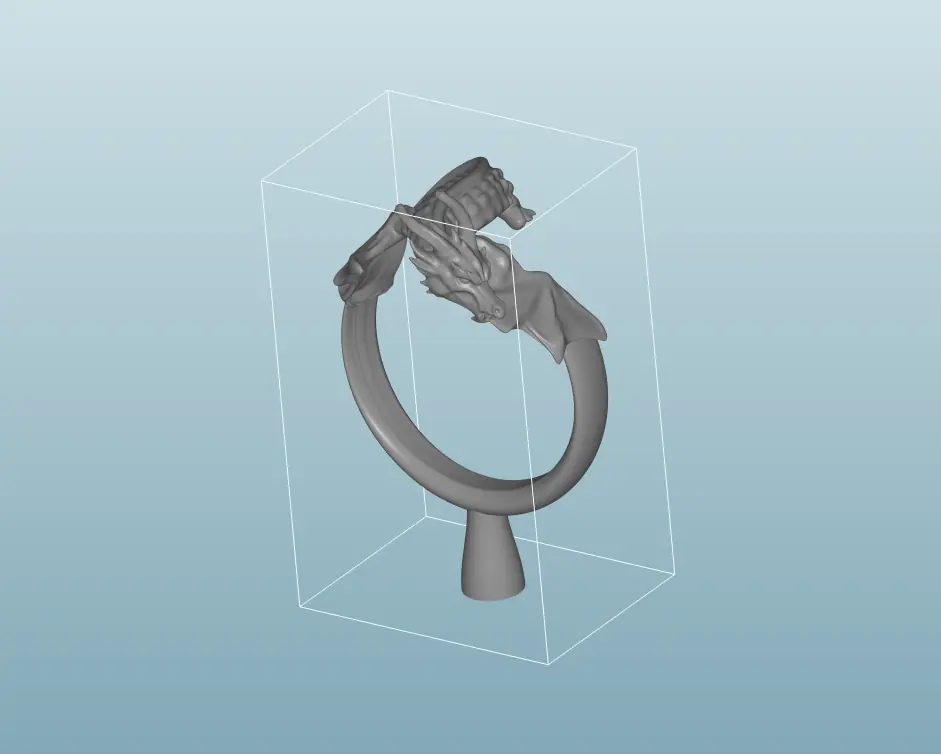 Dragon ring model prepared for printing