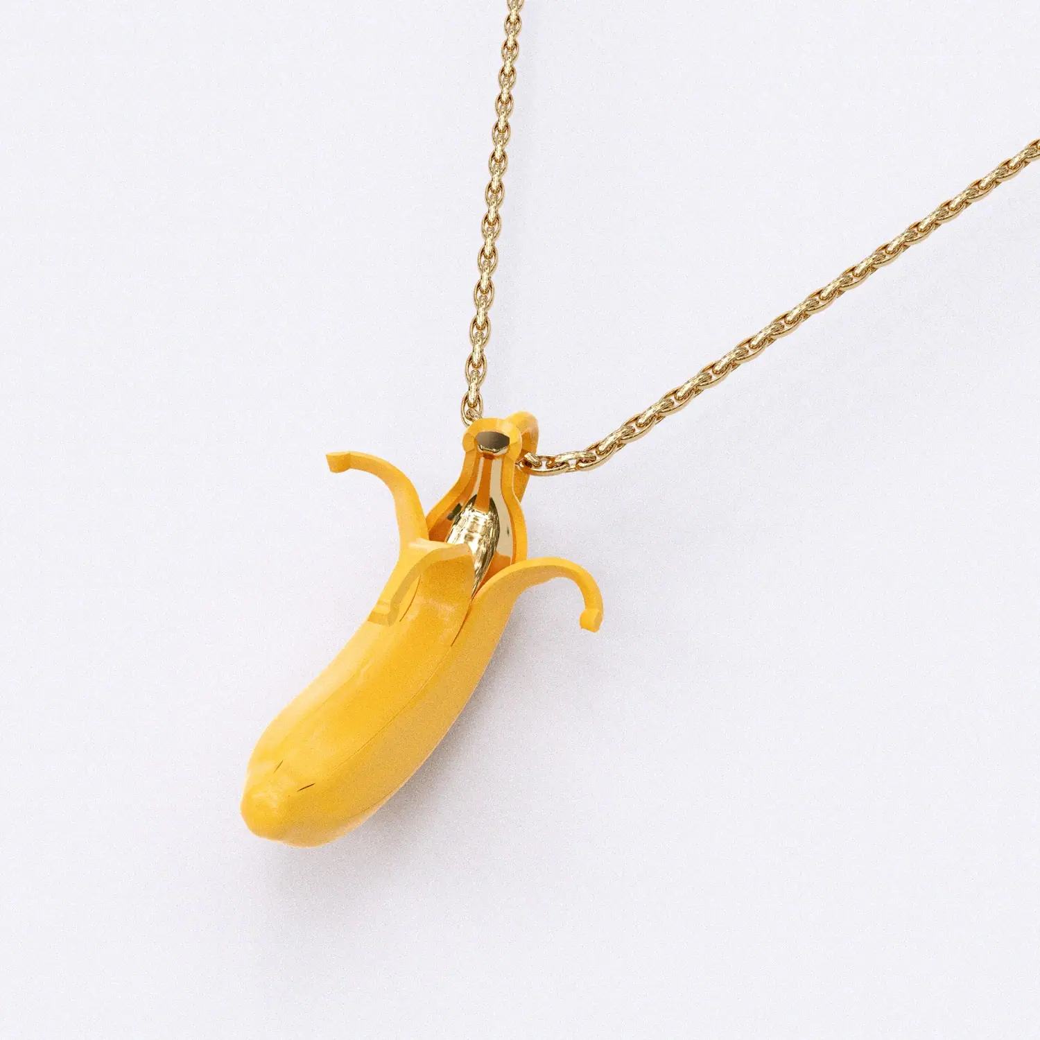 Banana pendant with yellow enamel
